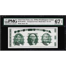 Giori Washington Face Test Note PMG Superb Gem Uncirculated 67EPQ