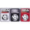 Image 1 : Lot of (3) 2018 China Panda Silver Coins NGC MS70 Early Releases