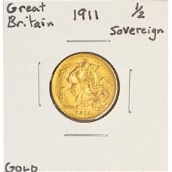 1911 Great Britain Half Sovereign Gold Coin
