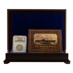 SS Republic Shipwreck 1861-O Seated Liberty Half Dollar Coin NGC AU w/ Box & COA
