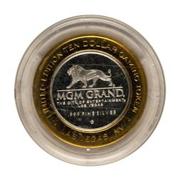 .999 Fine Silver MGM Grand Las Vegas $10 Limited Edition Gaming Token