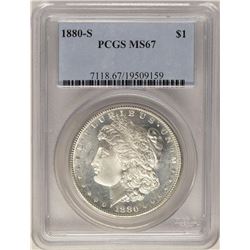 1880-S $1 Morgan Silver Dollar Coin PCGS MS67