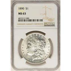 1890 $1 Morgan Silver Dollar Coin NGC MS63