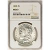 Image 1 : 1890 $1 Morgan Silver Dollar Coin NGC MS63
