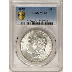 1886 $1 Morgan Silver Dollar Coin PCGS MS66