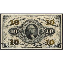 March 3, 1863 Ten Cents Third Issue Fractional Currency Note