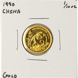 1990 China Panda 1/10 oz Gold Coin