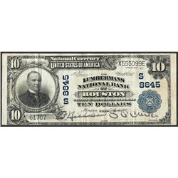 1902 $10 Lumbermans NB of Houston, TX CH# 8645 National Currency Note