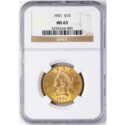 1901 $10 Liberty Head Eagle Gold Coin NGC MS63