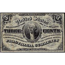 March 3, 1863 Third Issue Three Cent Fractional Currency Note