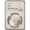 Image 1 : 1882 $1 Morgan Silver Dollar Coin NGC MS63 Amazing Toning