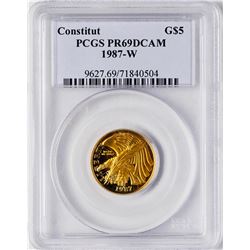 1987-W $5 Proof Constitution Commemorative Gold Coin PCGS PR69DCAM