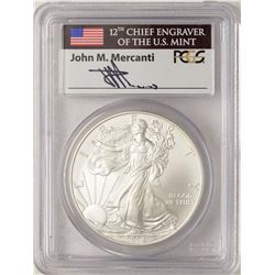 2008-W $1 American Silver Eagle Coin PCGS MS70 Mercanti Signature
