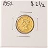 Image 1 : 1852 $2 1/2 Liberty Head Quarter Eagle Gold Coin
