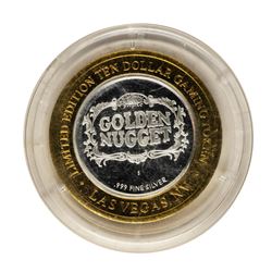 .999 Fine Silver Golden Nugget Las Vegas, Nevada $10 Limited Edition Gaming Toke
