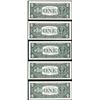 Image 2 : Lot of (5) $1 Federal Reserve Notes Minor Shift Errors