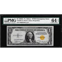 1935A $1 North Africa Silver Certificate WWII Emergency Note PMG Choice Unc. 64E