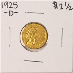 1925-D $2 1/2 Indian Head Quarter Eagle Gold Coin