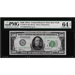 1934A $500 Federal Reserve Note New York Fr.2202-B PMG Choice Uncirculated 64EPQ