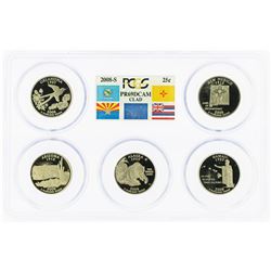 Set of 2008-S (5) Coin Proof State Quarter Coins PCGS PR69DCAM