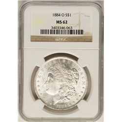 1884-O $1 Morgan Silver Dollar Coin NGC MS62