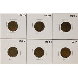 Set of 1873-1879 (No 1877) Indian Head Cent Coins