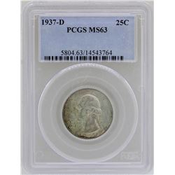 1937-D Washington Quarter Coin PCGS MS63