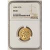 Image 1 : 1909-D $5 Indian Head Half Eagle Gold Coin NGC MS61