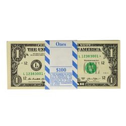 Pack of (100) Consecutive 2013 $1 Federal Reserve STAR Notes San Francisco