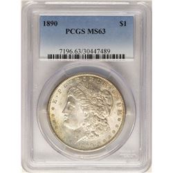 1890 $1 Morgan Silver Dollar Coin PCGS MS63