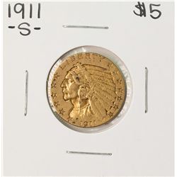 1911-S $5 Indian Head Half Eagle Gold Coin