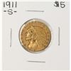 Image 1 : 1911-S $5 Indian Head Half Eagle Gold Coin