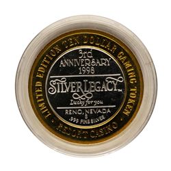 .999 Fine Silver Silver Legacy Reno, NV $10 Limited Edition Gaming Token