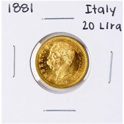 1881 Italy 20 Lira Gold Coin