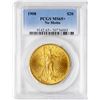 Image 1 : 1908 No Motto $20 St. Gaudens Double Eagle Gold Coin PCGS MS65+