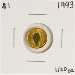 1993 $1 Canada Maple Leaf 1/20 oz Gold Coin