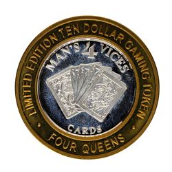 .999 Fine Silver Four Queens Casino Las Vegas $10 Limited Edition Gaming Token