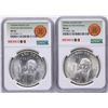 Image 1 : Lot of (2) 1953Mo Mexico Hidalgo Bicentennial 5 Pesos Silver Coins NGC MS64