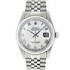 Image 2 : Rolex Men's Stainless Steel Mother Of Pearl Roman Datejust 36MM Wristwatch Datej