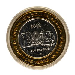 .999 Fine Silver Plaza Casino Las Vegas, NV $10 Limited Edition Gaming Token