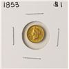 Image 1 : 1853 $1 Liberty Head Gold Dollar Coin