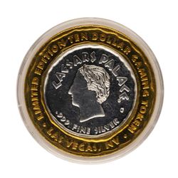 .999 Fine Silver Caesars Palace Las Vegas, Nevada $10 Limited Edition Gaming Tok