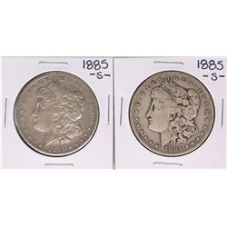 Lot of (2) 1885-S $1 Morgan Silver Dollar Coins