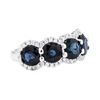 Image 1 : 14KT White Gold 5.16 ctw Sapphire and Diamond Ring