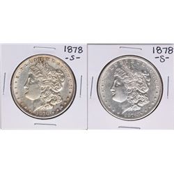 Lot of (2) 1878-S $1 Morgan Silver Dollar Coins