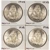 Image 1 : Lot of (4) 1978 Mexico Cien Pesos Silver Coins