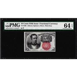 1874 10 Cents Fifth Issue Fractional Currency Note Fr.1266 PMG Choice Unc. 64EPQ