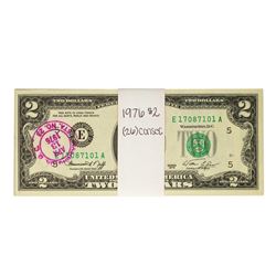 Lot of (26) Consecutive 1976 $2 Federal Reserve Notes First Day Issue with Stamp