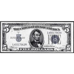 1934B $5 Silver Certificate Note
