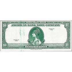 1929 Ten Unit American Bank Note Test Note As Made Ink Smear ERROR